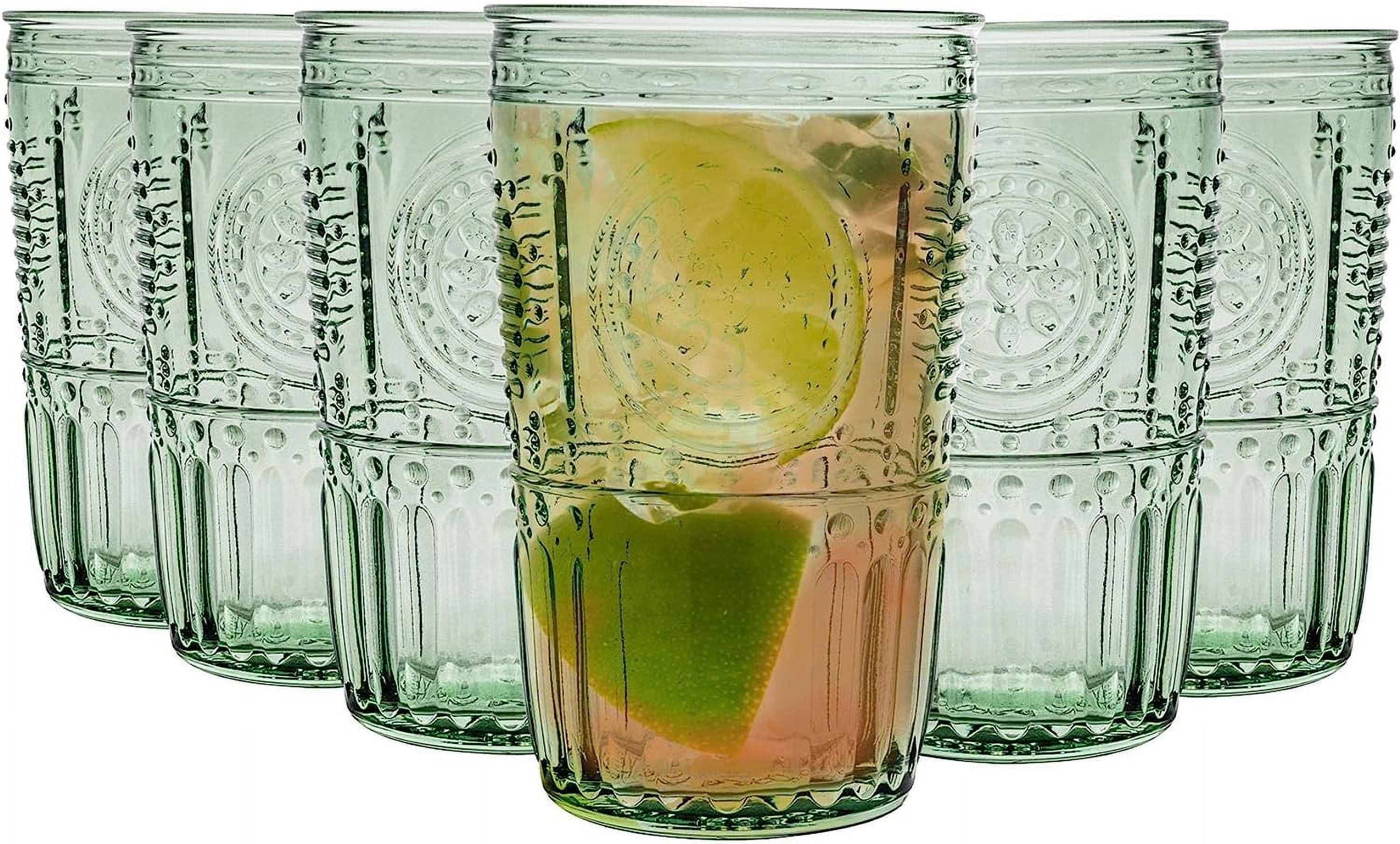 Bormioli Rocco Romantic Stemware Drinking Glass, 4-Piece, 10.75 oz, Pastel  Green
