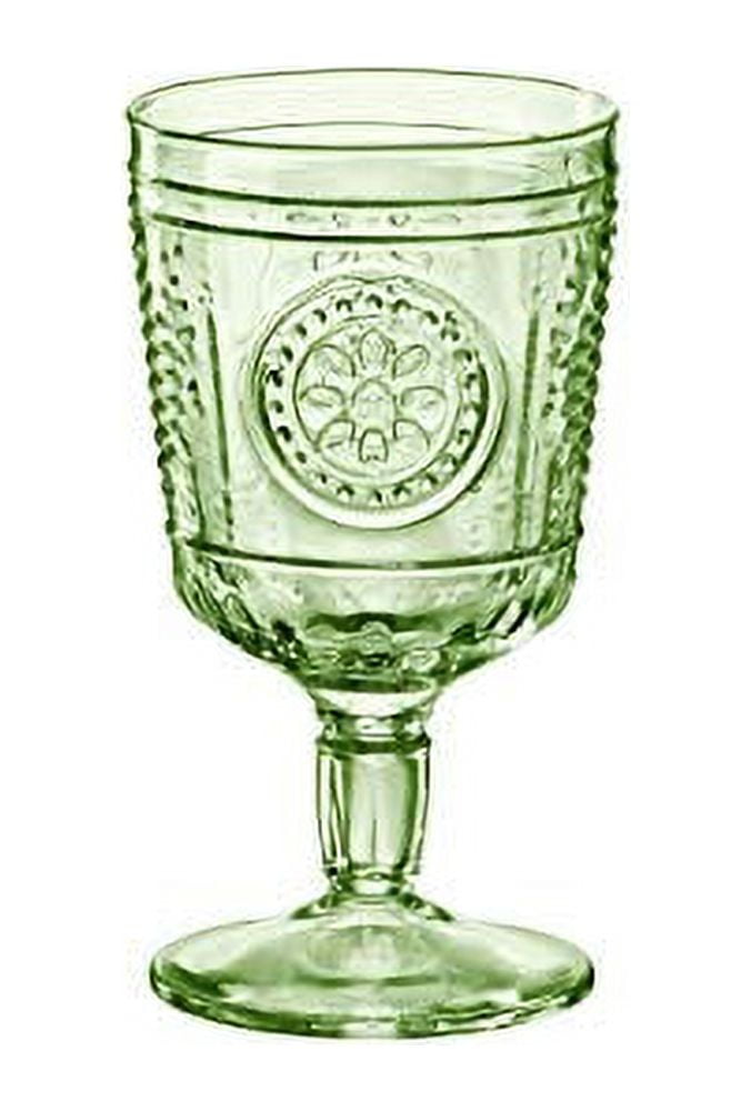 Navaris Blue Square Wine Glasses (Set of 4) - Colored Wine Glasses with Stems - Colored Glassware with Stem for Serving Wine, Cocktails, Beer, Dessert
