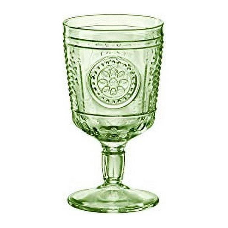 Bormioli Rocco Romantic Stemware Drinking Glass, 4-Piece, 10.75 oz, Pastel  Green