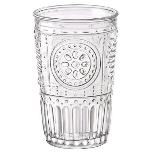 Clear Embossed Glass Water and Juice Tumbler Set