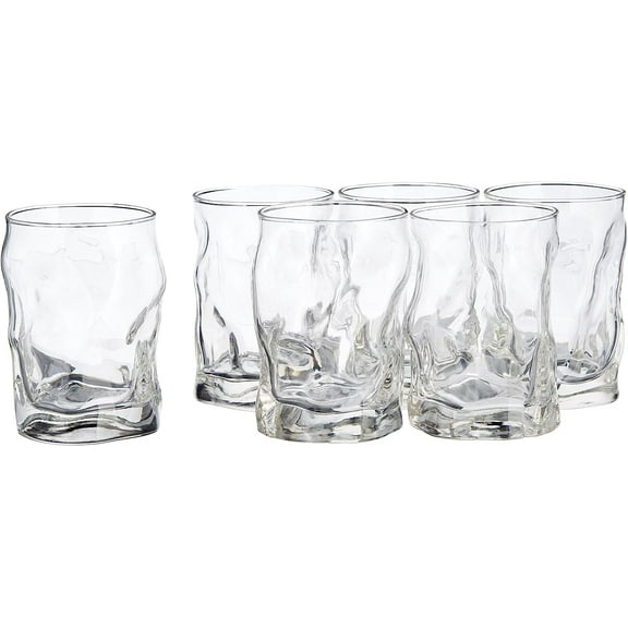 Bormioli Rocco Sorgente Rocks Glasses (Set of 6), 10.25 oz, Clear