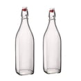 thumbnail image 1 of Bormioli Rocco 33.75oz Swing Bottle (Set of 2) - Reusable Glass with Airtight Leakproof Swing Tops, BPA-Free Office Water Bottle, Great for Homemade Syrups, Dressings, Infused Oils, Fresh Juices, 1 of 7
