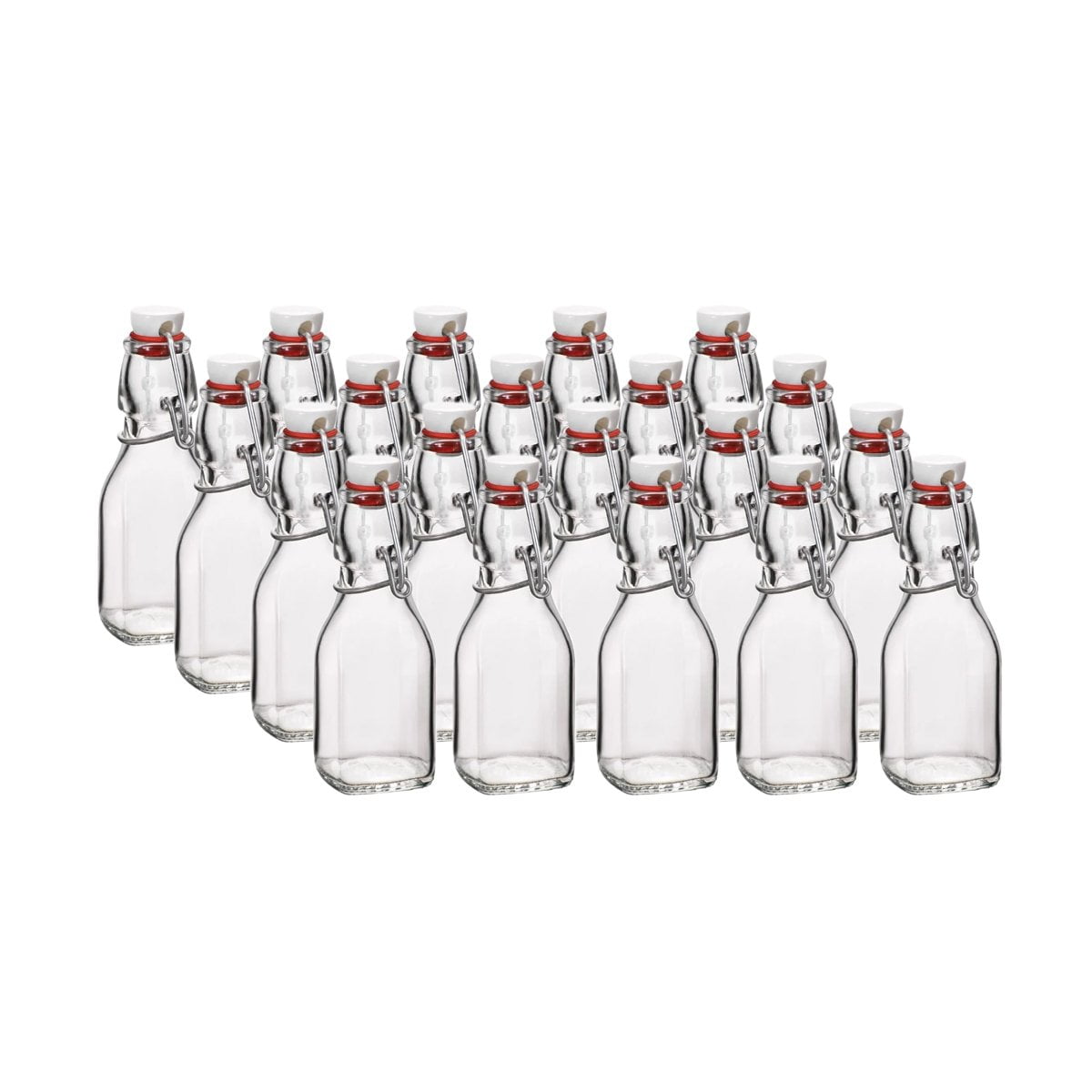 Bormioli Rocco Swing Top Glass Bottles (Set of 20) 4.25oz