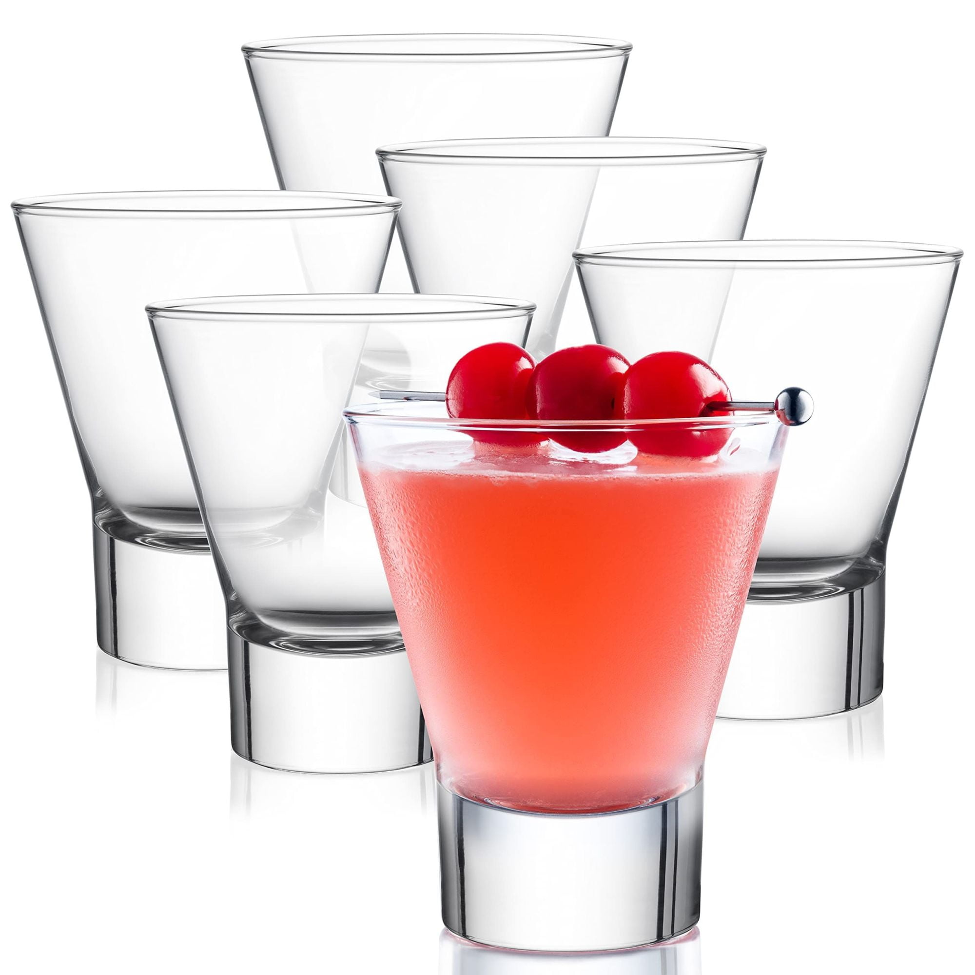 Bormioli Rocco Ypsilon Pre Dinner Glasses - Set of 6, 8.5 Oz Modern Aperitif Drinkware for Cocktails, Wine & Beverages – Elegant Italian Barware - Clear Glass Cups, Dishwasher Safe