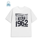 Born in 1962 mens retro 180G 100% Cotton white baggy gym Casual Unisex Shirt Crewneck tshirts Classic Unisex Shirt Crewneck tshirts Vintage Unisex Shirt Cotton tshirts