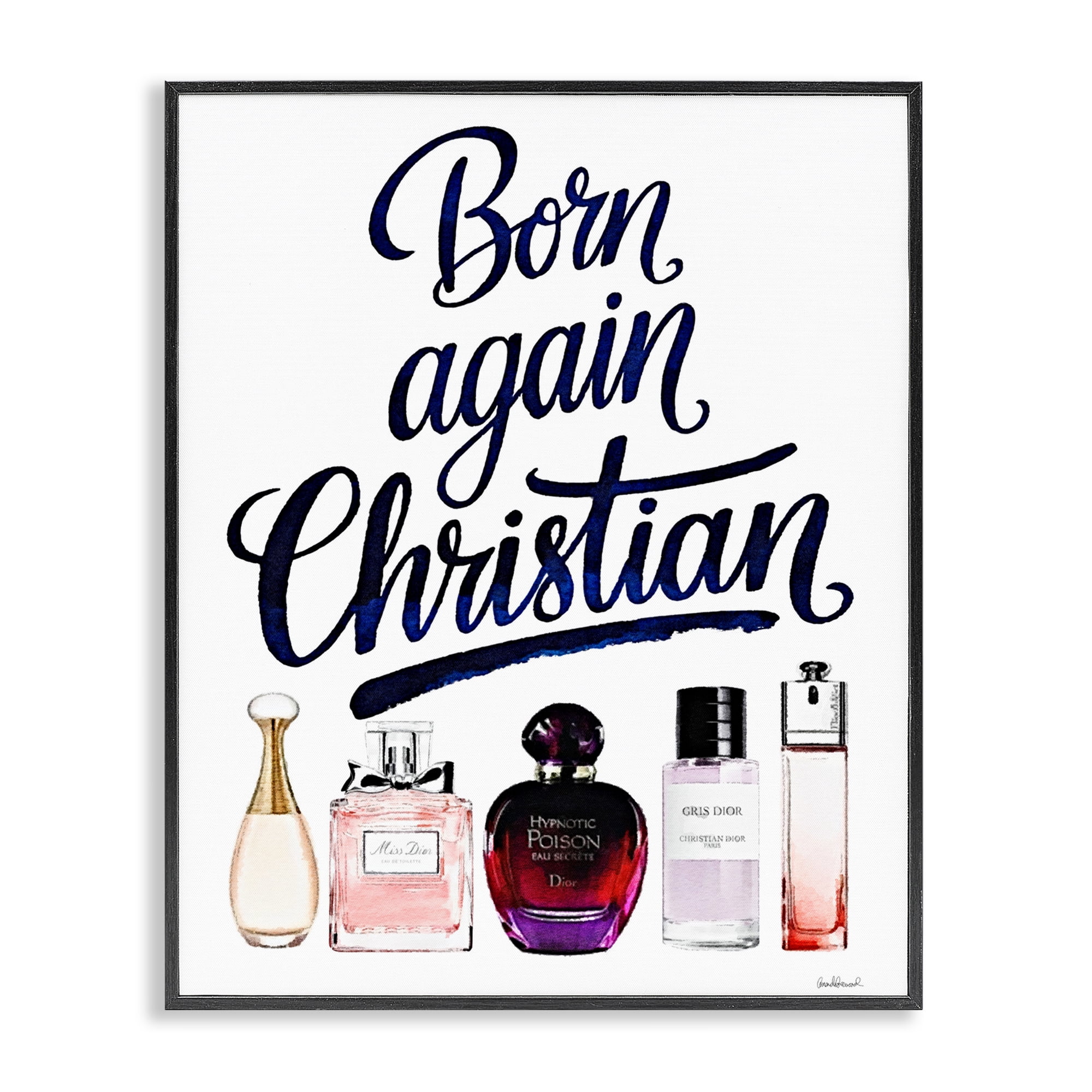 Born Again Christian Skincare Black Framed Giclee Art, design by Amanda Greenwood