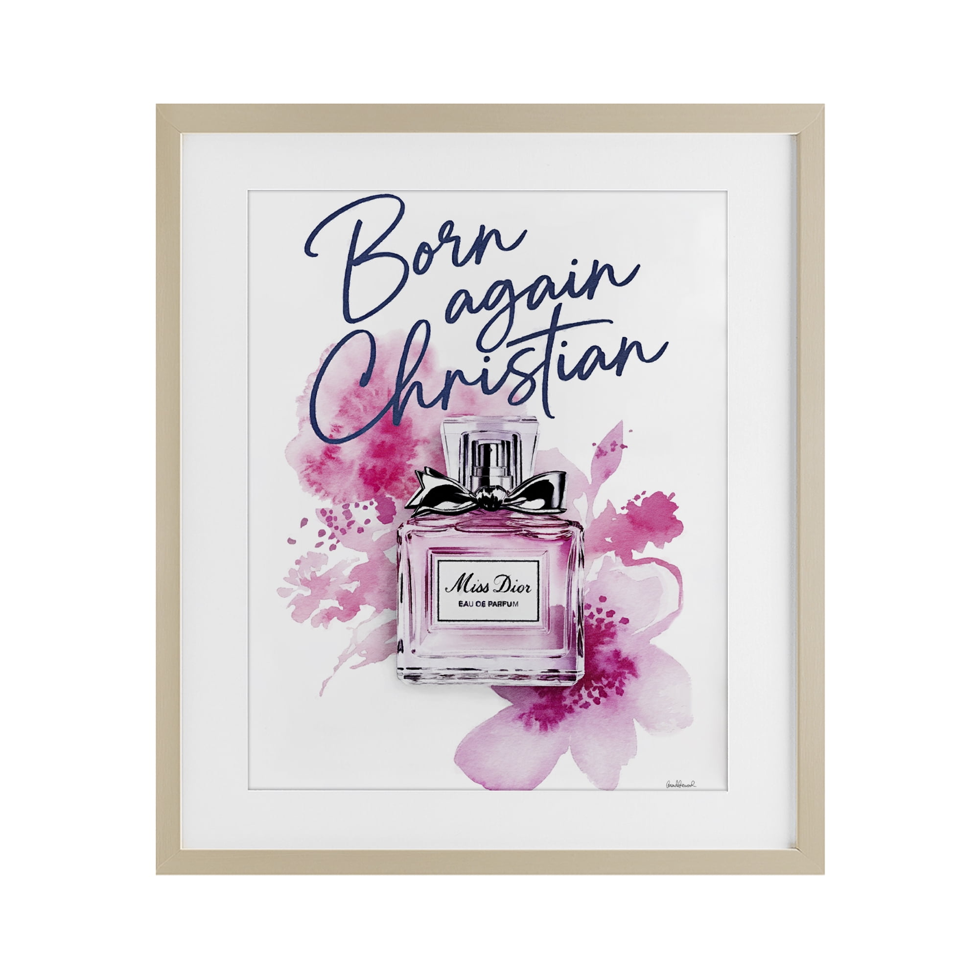 Born Again Christian with Fragrance Birch Framed Print Under Glass, design by Amanda Greenwood