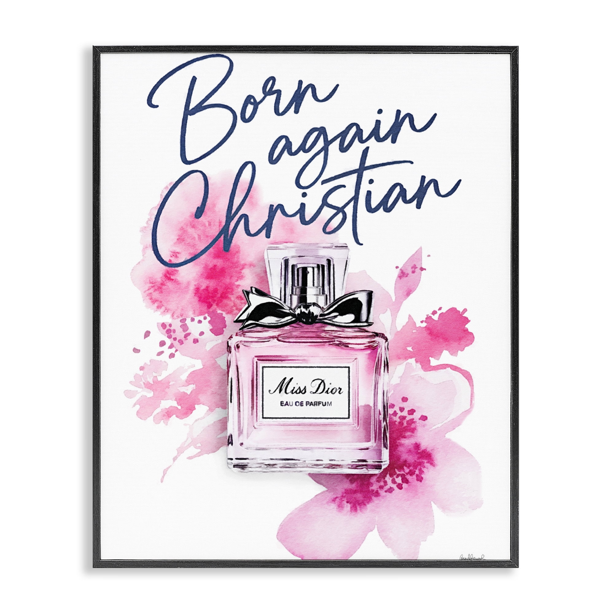 Born Again Christian with Fragrance Black Framed Giclee Art, design by Amanda Greenwood