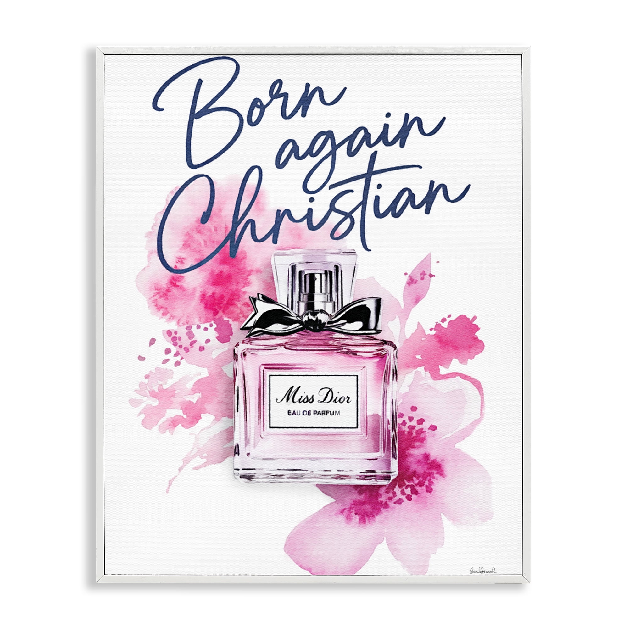 Born Again Christian with Fragrance White Framed Giclee Art, design by Amanda Greenwood