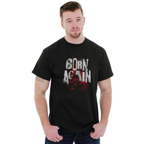 Born Again Halloween Zombie Undead Men's Graphic T Shirt Tees Brisco Brands L