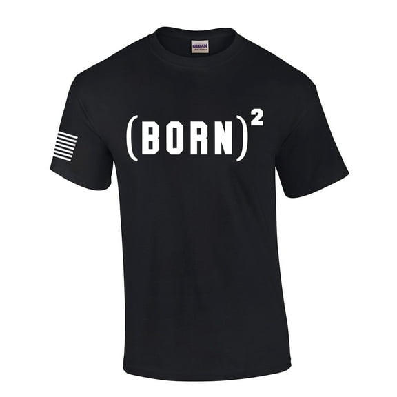 Born Again Jesus Mens Christian Short Sleeve T-Shirt Graphic Tee-Black-small