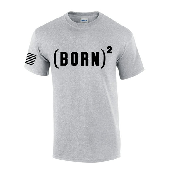 Born Again Jesus Mens Christian Short Sleeve T-Shirt Graphic Tee-Sports Grey-xxl