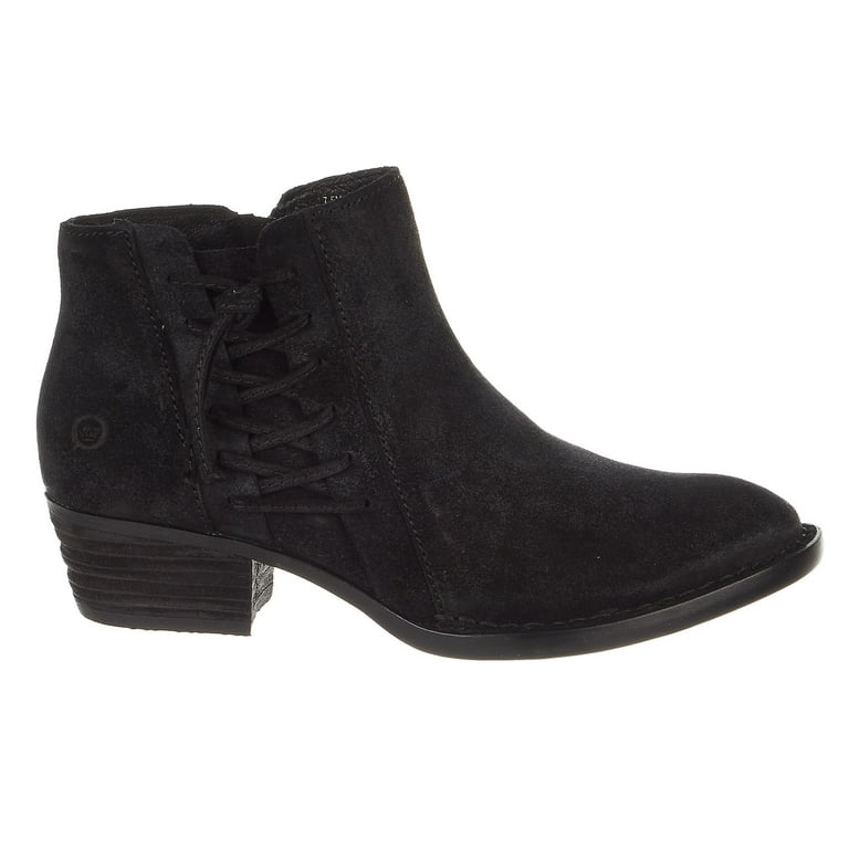 Born Bessie Booties Black Suede Womens 8