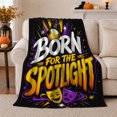 thumbnail image 1 of Born, Cozy Typography Art Scene, Warm Flannel Blanket for Living Room and Reading Nook with Detailed Artwork with Rich Color Accents, Art Lovers Housewarming Gift, Artistic Home Decor, 1 of 9