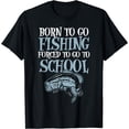 thumbnail image 1 of Born Fishing Forced To School Funny Bass Fish Fisherman Boys,Short Sleeve T-Shirt Black 2X-Large, 1 of 4
