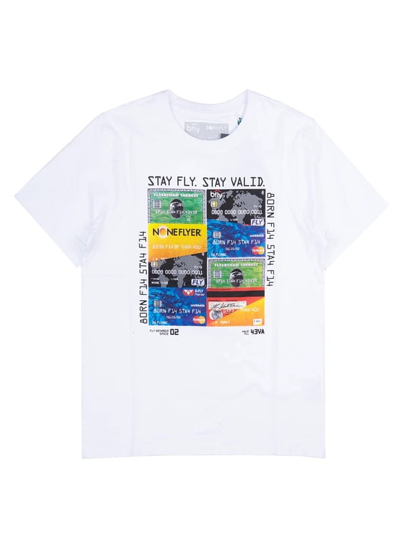 Men's Credit Card Theme Print Graphic Premium Tee T-Shirt (Small, White)