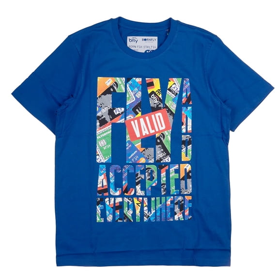 Born Fly Men's Credit Card Theme Print Graphic Premium Tee T-Shirt (X-Large, Blue 2)