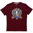 thumbnail image 1 of Born Fly Men's T-Shirt Embroidered Puff Print Academic Premium Short Sleeve Tee (Medium, Burgundy), 1 of 4
