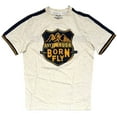 thumbnail image 1 of Born Fly Men's T-Shirt Sherpa Patch Anytown USA Premium Short Sleeve Tee (Small, Oatmeal Heather), 1 of 3