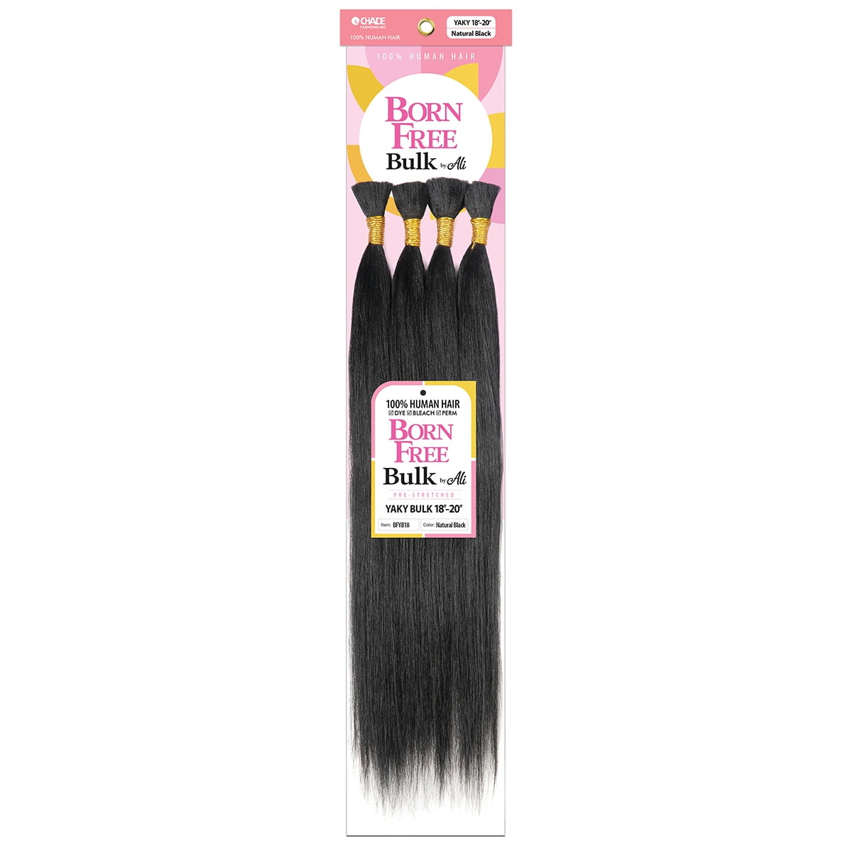 Born Free Bulk by Ali 100% Human Hair Pre Stretched Micro Braiding Hair