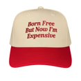 thumbnail image 1 of Born Free But Now I’m Expensive Funny Embroidered Trucker Hat, Adjustable Fit Snapback Cap, Bold Statement Hat for Confident Outfits, Great Gift Idea, 1 of 5