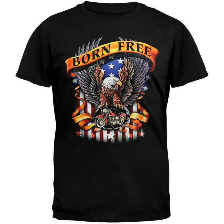 Born Free Eagle Black T Shirt Small