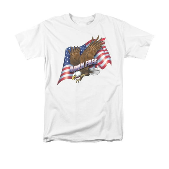 Born Free Flag & Eagle Funny Adult T-Shirt Tee