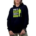 thumbnail image 1 of Born to Golf Forced to Work, Enthusiast Quote with a Ball & Golf Player, Golfing or Golfer Themed Merch Gift, Navy Blue Hooded Sweatshirt or Hoodie, 2XL, 1 of 5