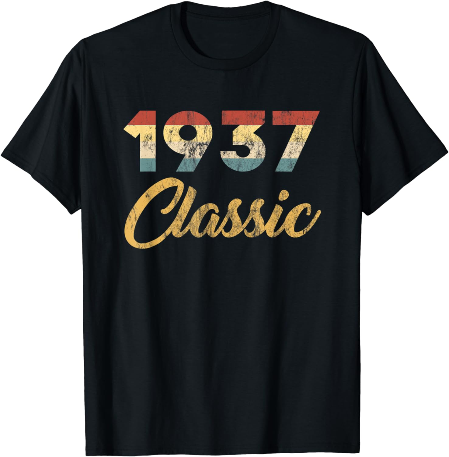 Born In 1937 Classic 30s Celebration Retro 84th Birthday T-Shirt ...