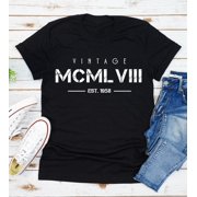 Born In 1958 T Shirt Roman Numerals Year Of Birth 64th Birthday Gift