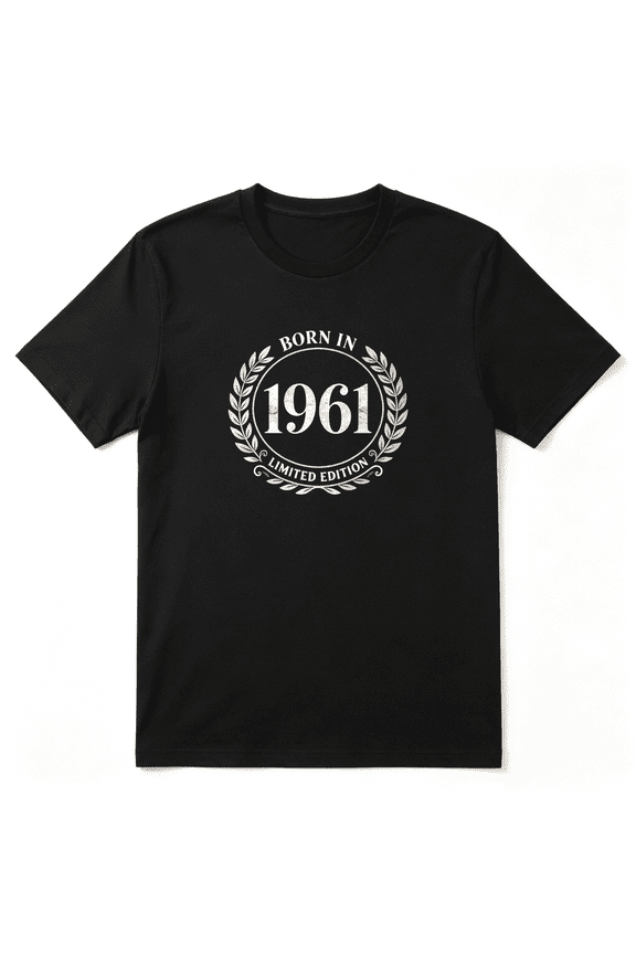 Born In 1961 Limited Edition Wreath Cool Graphic Tee For Men And Women, Birthday Gift Road Trip Cotton Short Sleeves T-Shirt