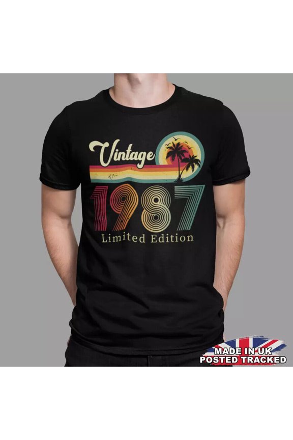 Born In 1987 T-Shirt Made in T-Shirt Born in Year Birthday Age Present Vintage
