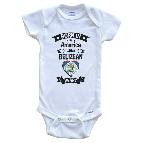 Born In America With A Belizean Heart Baby Bodysuit