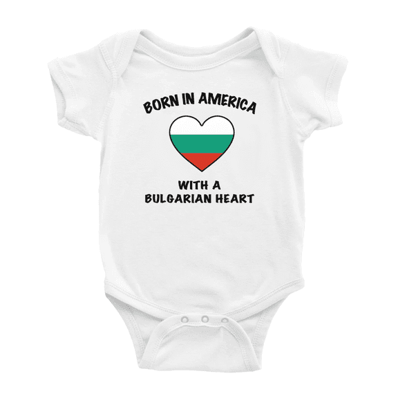 Born In America With A Bulgarian Heart Cute Baby Clothing Bodysuits For Boy Girl