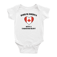 thumbnail image 1 of Born In America With A Canadian Heart Cute Baby Clothing Bodysuits For Boy Girl, 1 of 5