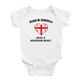 thumbnail image 1 of Born In America With A Georgian Heart Funny Baby Clothing Bodysuits For Boy Girl, 1 of 5