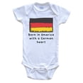 thumbnail image 1 of Born In America With A German Heart Cute Germany Flag Baby Bodysuit, 0-3 Months White, 1 of 2