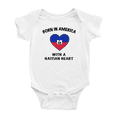 thumbnail image 1 of Born In America With A Haitian Heart Cute Baby Clothing Bodysuits For Boy Girl, 1 of 5