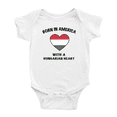 thumbnail image 1 of Born In America With A Hungarian Heart Cute Baby Clothing Bodysuits For Boy Girl, 1 of 5