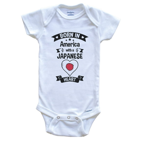 Born In America With A Japanese Heart Baby Bodysuit