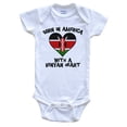 thumbnail image 1 of Born In America With A Kenyan Heart Baby Bodysuit Kenya Flag Baby Bodysuit, 3-6 Months White, 1 of 2