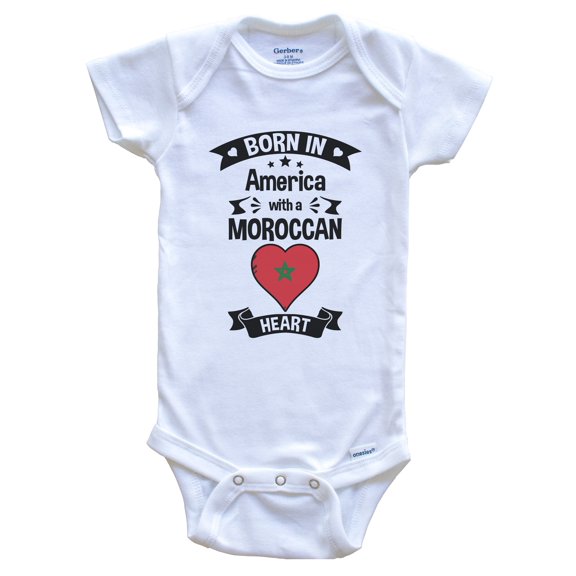 Born In America With A Moroccan Heart Baby Bodysuit