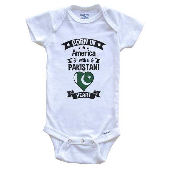 Born In America With A Pakistani Heart Baby Bodysuit