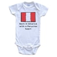 thumbnail image 1 of Born In America With A Peruvian Heart Cute Peru Flag Baby Bodysuit, 3-6 Months White, 1 of 2