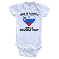 thumbnail image 1 of Born In America With A Slovenian Heart Baby Bodysuit Slovenia Flag Baby Bodysuit, 6-9 Months White, 1 of 2
