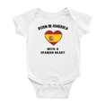 thumbnail image 1 of Born In America With A Spanish Heart Baby Clothing Bodysuits Infant For Boy Girl, 1 of 5