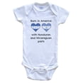 thumbnail image 1 of Born in America with Honduran and Nicaraguan Parts Funny Honduras Nicaragua Flags Baby Bodysuit, 6-9 months white, 1 of 4