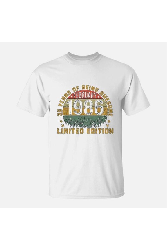 Born In February 1986 35 Yrs 35th Birthday Gift TShirt