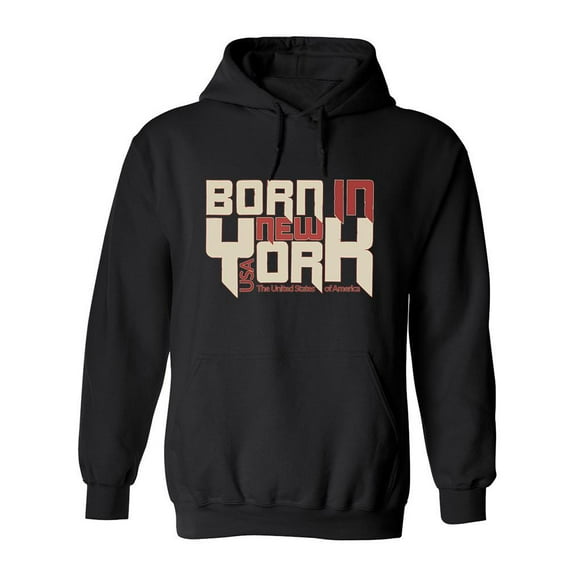 Born In New York Slogan Hoodie Men -Image by Shutterstock, Male XX-Large