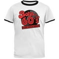 thumbnail image 1 of Born In The 60's Not Old Vintage Mens Ringer T Shirt White-Black LG, 1 of 1